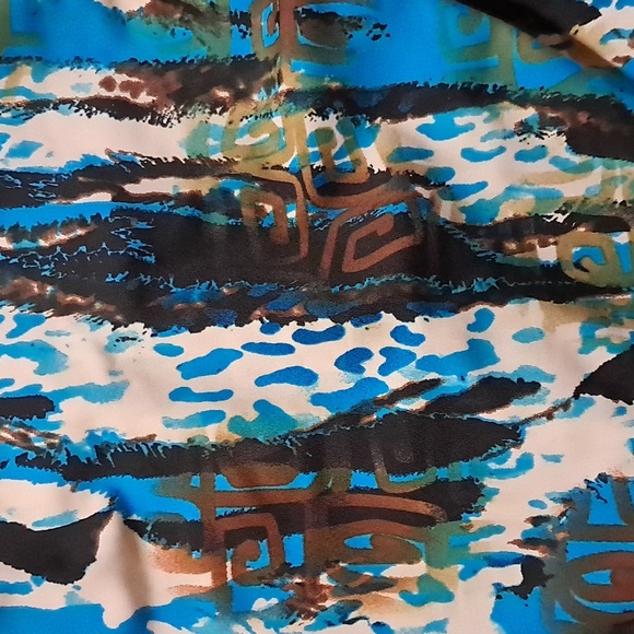 Life By T.H.E Blue and Black Patterned One Piece Swimsuit - Picture 7 of 10